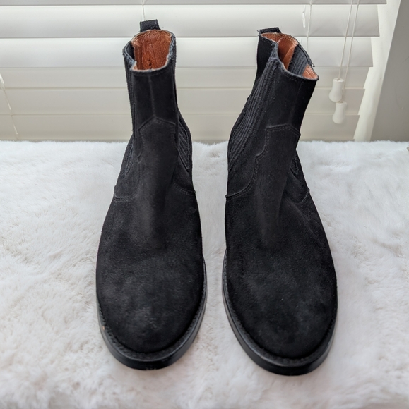 Frye Diana Chelsea Suede Boots | Size 7 | Black Booties - Picture 3 of 16